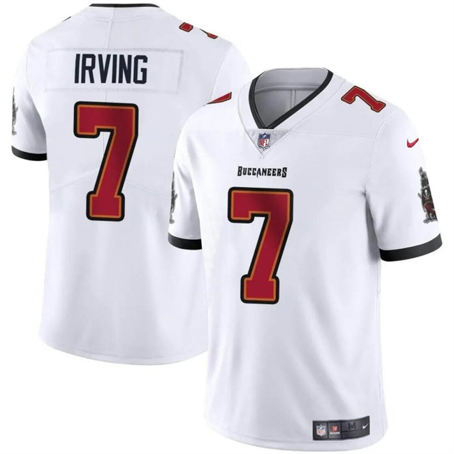 Men's Tampa Bay Buccaneers #7 Bucky Irving White 2024 With Draft Patch Vapor Limited Stitched Jersey